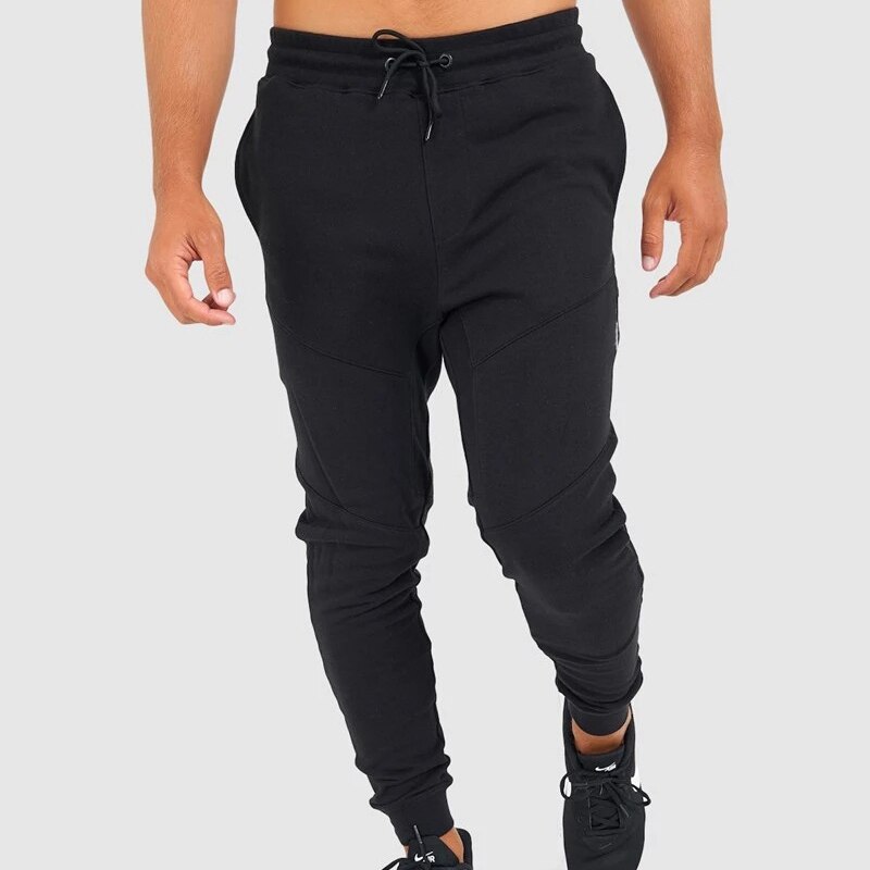 GITF Männer Joggen Hosen Laufen draussen Sport Fitnessstudio lässig -Trend Schnell Trocknend trainieren Männlichen Hosen Ausbildung FußBall Hosen: Schwarz / M