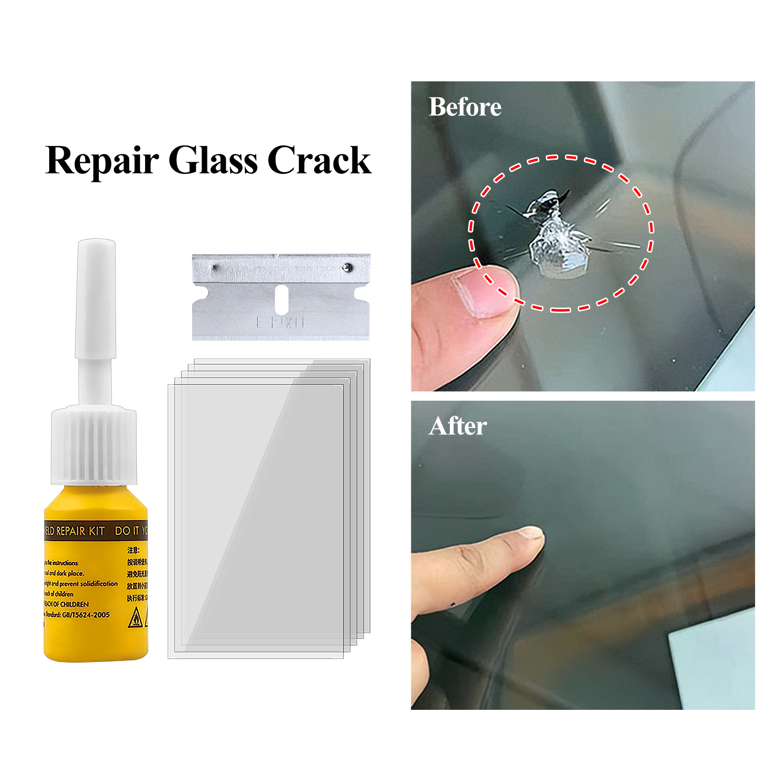 Autoglasreparatie Raamscheuren Gone Kit Verwijder krassen Auto Vrachtwagen Motorfietsen Gebroken reparatie Voorruit Crack Recovery Set