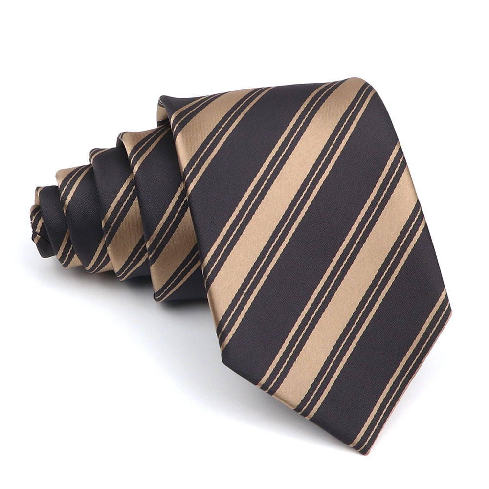 Nouvelle cravate rayée hommes 8cm cravates affaires nouvel an classique cravate accessoires de bureau hommes Costume usage quotidien fête de mariage: Black