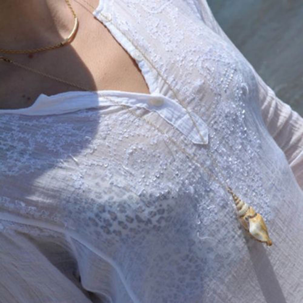 Bohemian Cowrie Conch Shell Pendant Necklace for Women Simple Style Ocean Sea Beach Necklaces Boho Shell Jewelry