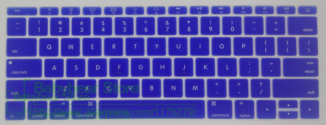Til macbook 12 " usa ansi tastaturbeskytter engelsk tastaturcover til mac book retian 12 '' air 12 tommer: Mørkeblå