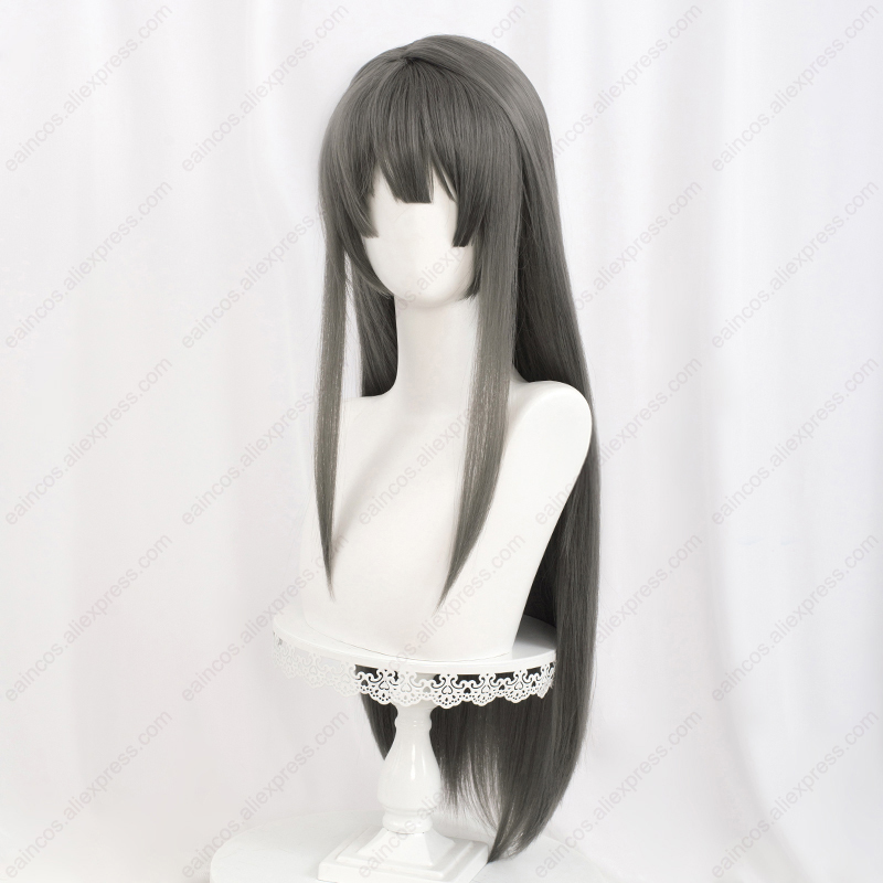 Anime Mai Sakurajima Cosplay Wig 90cm Long Straight Grey Wigs Heat Resistant Synthetic Hair