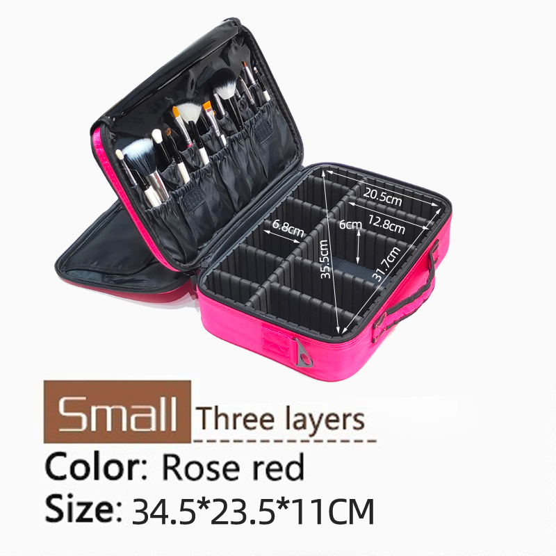 Women Cosmetic Bag Travel Makeup Make Up Box Cosmetics Pouch Bags Beauty Case For Makeup Artist: Gold