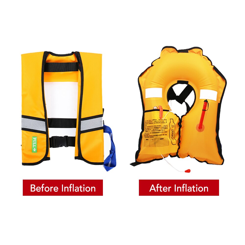 Handmatige/Automatische Opblaasbare Reddingsvest Adult Zwemvest Watersport Zwemmen Vissen Survival Jas Met Reflecterende Strip