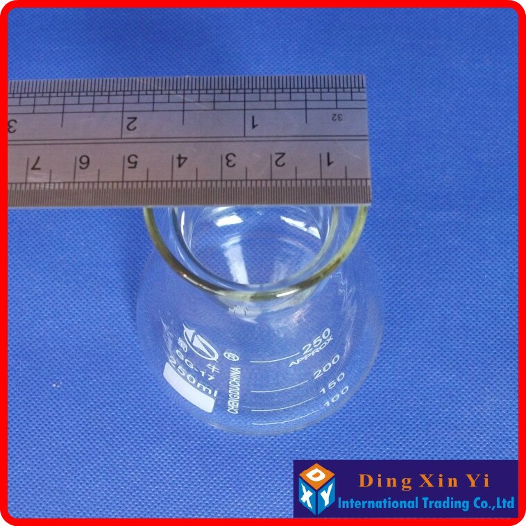 (4pcs/lot)250ml Laboratory use glass triangle flask 250ml Glass Erlenmeyer Flask glass conical flask BORO glass,GG17,Pyrex