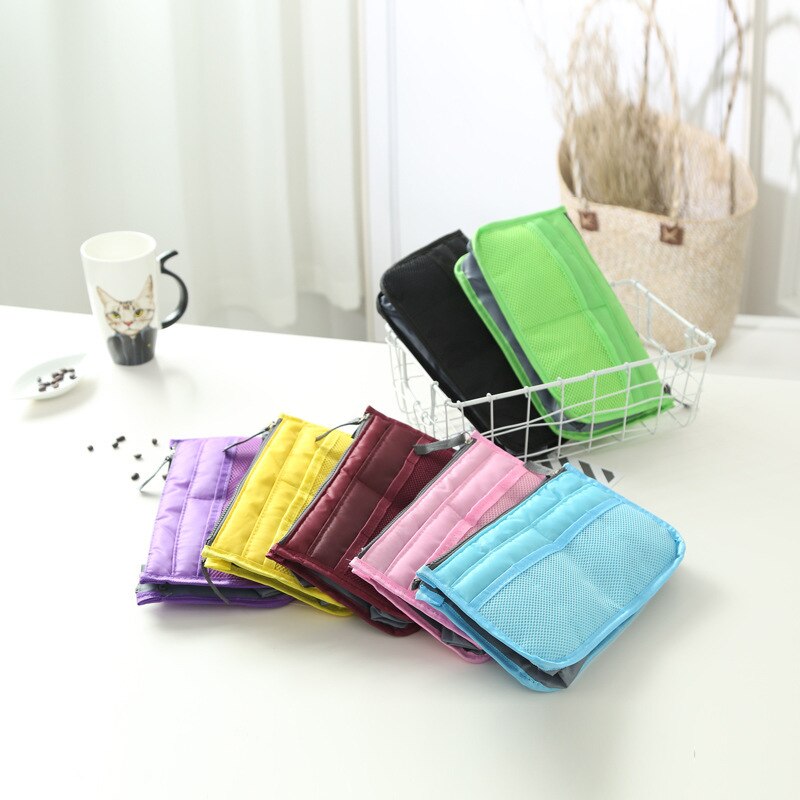 Inserto dell'organizzatore Del Sacchetto Per Le Donne di Nylon Organizzatore di Viaggi-Del Sacchetto Inserto della Borsa del Sacchetto-Dell'organizzatore Della Signora di Trucco Cosmetico del Sacchetto A Buon Mercato Delle Donne tote