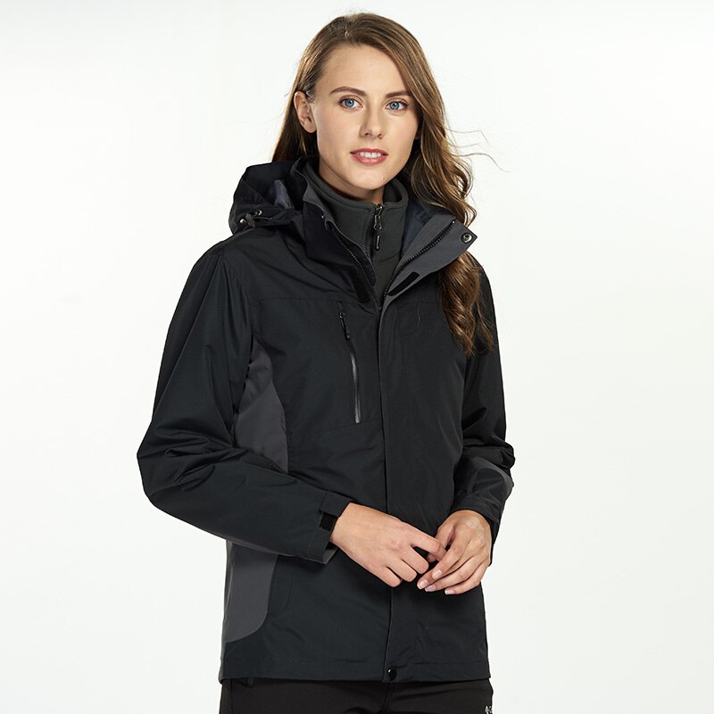 Lente Herfst Mannen Vrouwen Jas Jas Outdoor Vissen Rijden Ski Wandelen Jassen Parka Mannen Vrouwen Winter Windjack Capuchon: Black / L