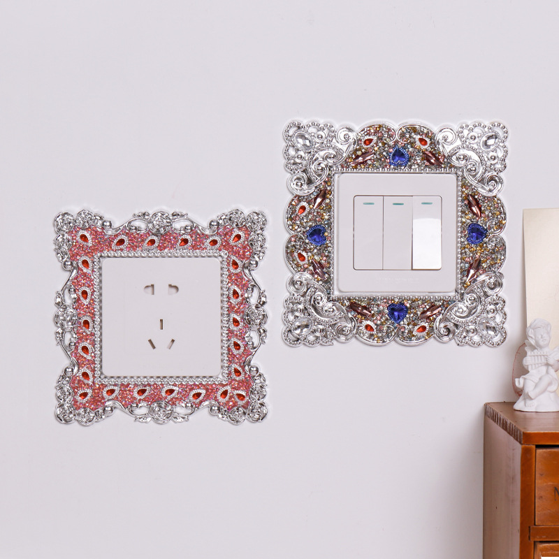 living room bedroom lamp wall socket protection decorative switch sticker wall sticker double switch cover decoration