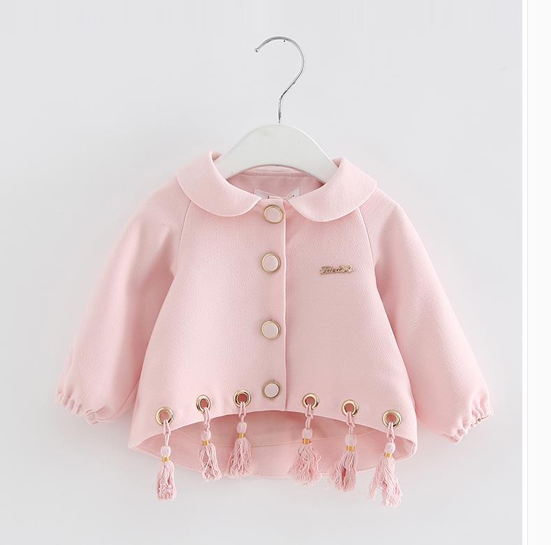 Trench coat rose pour fille, joli et doux manteau de printemps et d&#39;automne 1