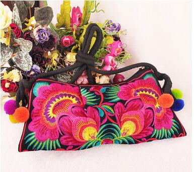 Mode Creatieve vintage Borduurwerk boodschappentassen! Leuk Bohemian Bloemen Lady Schouder & Crossbody tassen Nationale Canvas Carrier: 1