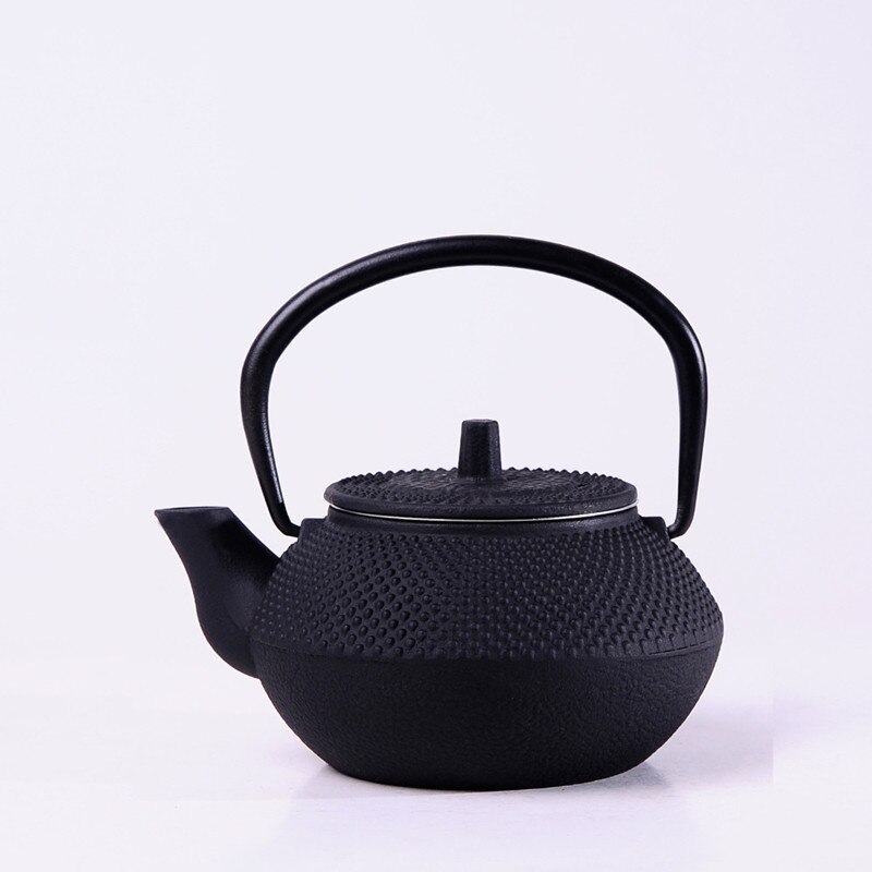 Cast Iron Teapot Japanese Tetsubin Tea Pot Kettle Drinkware Tools 300ml Kung Fu Infusers Stainless Steel Net Filter: Black