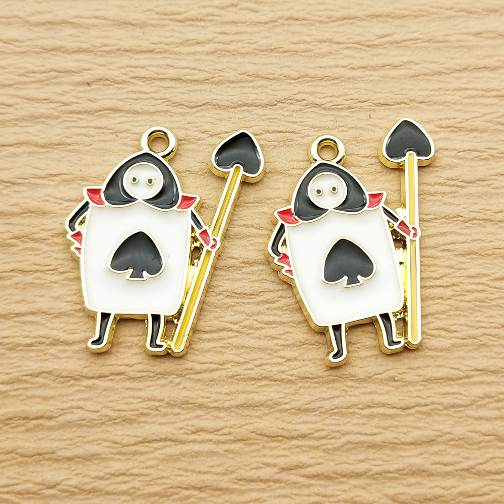 Alice Lapin Dessin Animé Horloge Charme, Accessoires De Bijoux, Boucle D'oreille En Émail, Pendentif, Bricolage, Fournitures De Direction, Alliage De Métal Plaqué Or, 10Pcs: Couleur or