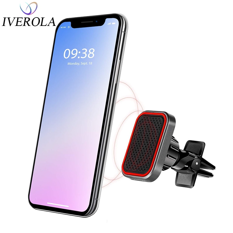 Soporte para teléfono Soporte de ventilación de aire para coche Soporte magnético universal para iPhone X XS XR Max 8 Soporte de coche con imán fuerte Soporte para teléfono móvil