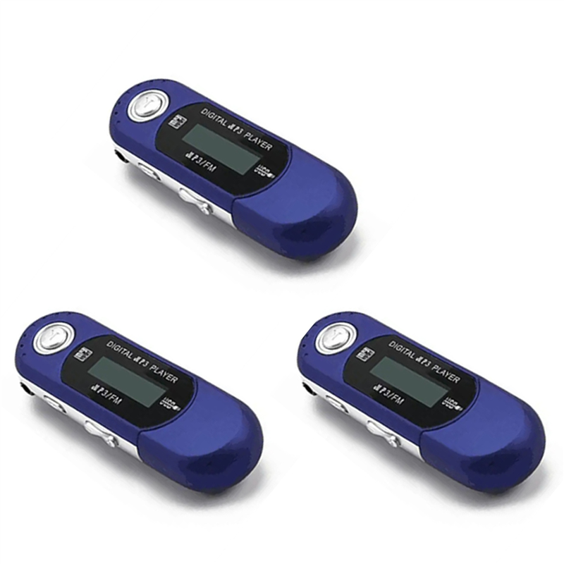 3X Mini-MP3-Spieler USB 2.0 Kleines Blitz-Laufwerk Mehrsprachiger LCD-Musikplayer mit 3,5-mm-Audio--Buchse Automatische Abschaltung(B)-Y47A: Default Title
