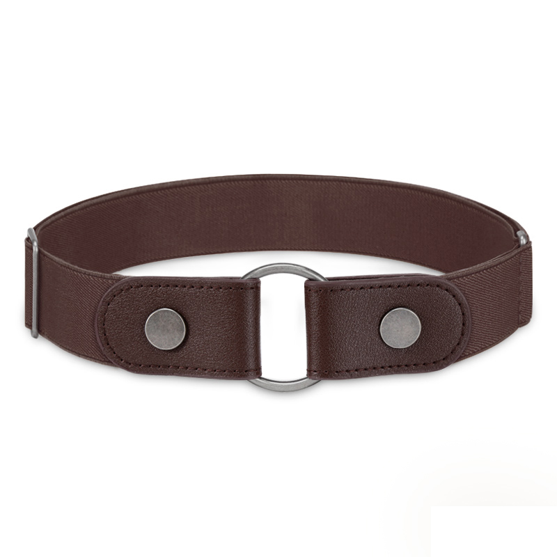 Cinturón elástico Invisible sin hebilla para mujer, pantalones vaqueros, vestido, cinturón elástico ajustable sin hebilla, No se muestra: Café