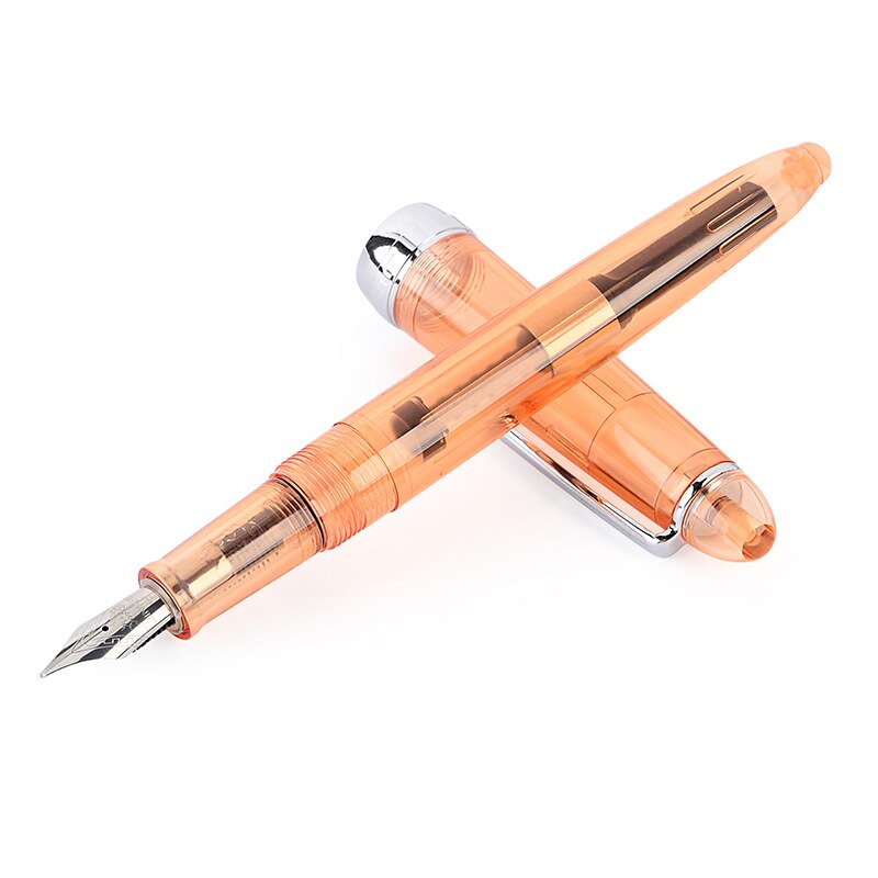 Jinhao 992 stylo plume en plastique Irautita spirale ronde transparente école étudiant bureau papeterie stylos à encre de: Clear Red