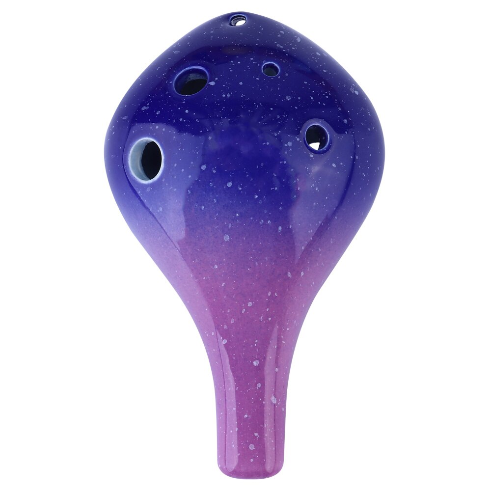Ceramic 6 Hole Ocarina - Bottle Style - Beginner Instrument - Musical: Red