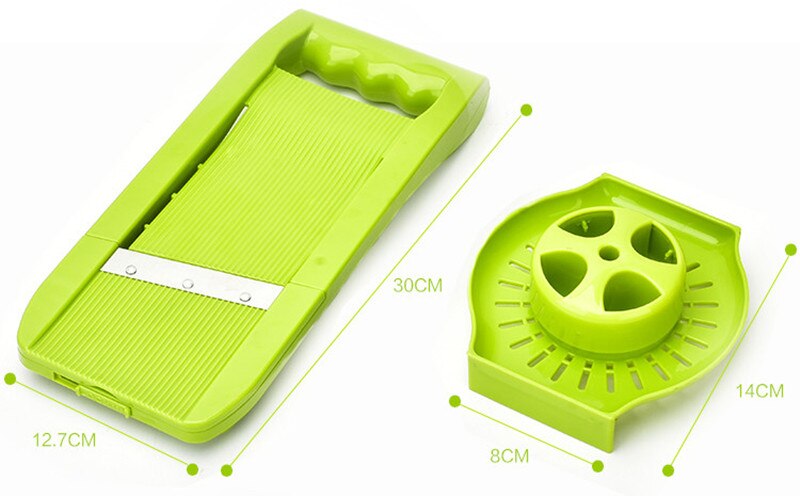 Mandolin grønnsaksskjærer gulrot rivjern julienne grønnsakshakker løkskjærer med 5 blader kjøkkentilbehør matlaging