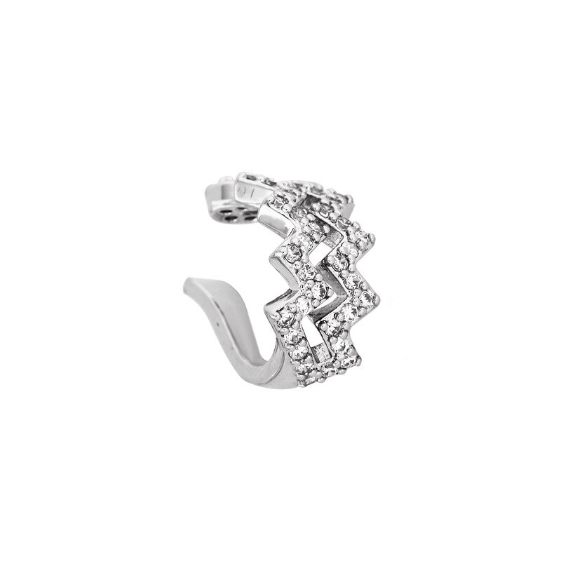 neue Ohr Manschette Böhmen Stapelbar C Geformt CZ Strass Kleine Earcuffs Clip Ohrringe für Frauen Hochzeit Schmuck: E02797