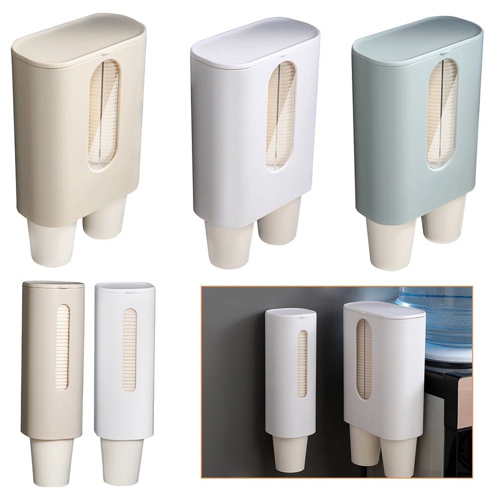 Wegwerp glazen frame automatische beker papieren beker hangende wandtype huishoudelijke waterdispenser plastic bekerhouder de plank