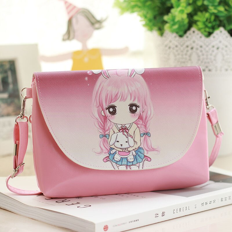 Kids Shoulder Bags Children Girls Messenger Bag Cartoon Printing Princess Handbag Mini PU Leather Crossbody Bags for Child