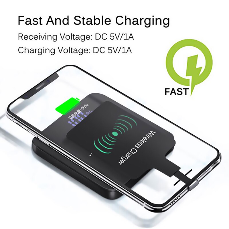Qi trådløs opladningsmodtager til iphone samsung huawei xiaomi universal micro usb type c hurtigoplader adapter trådløs oplader