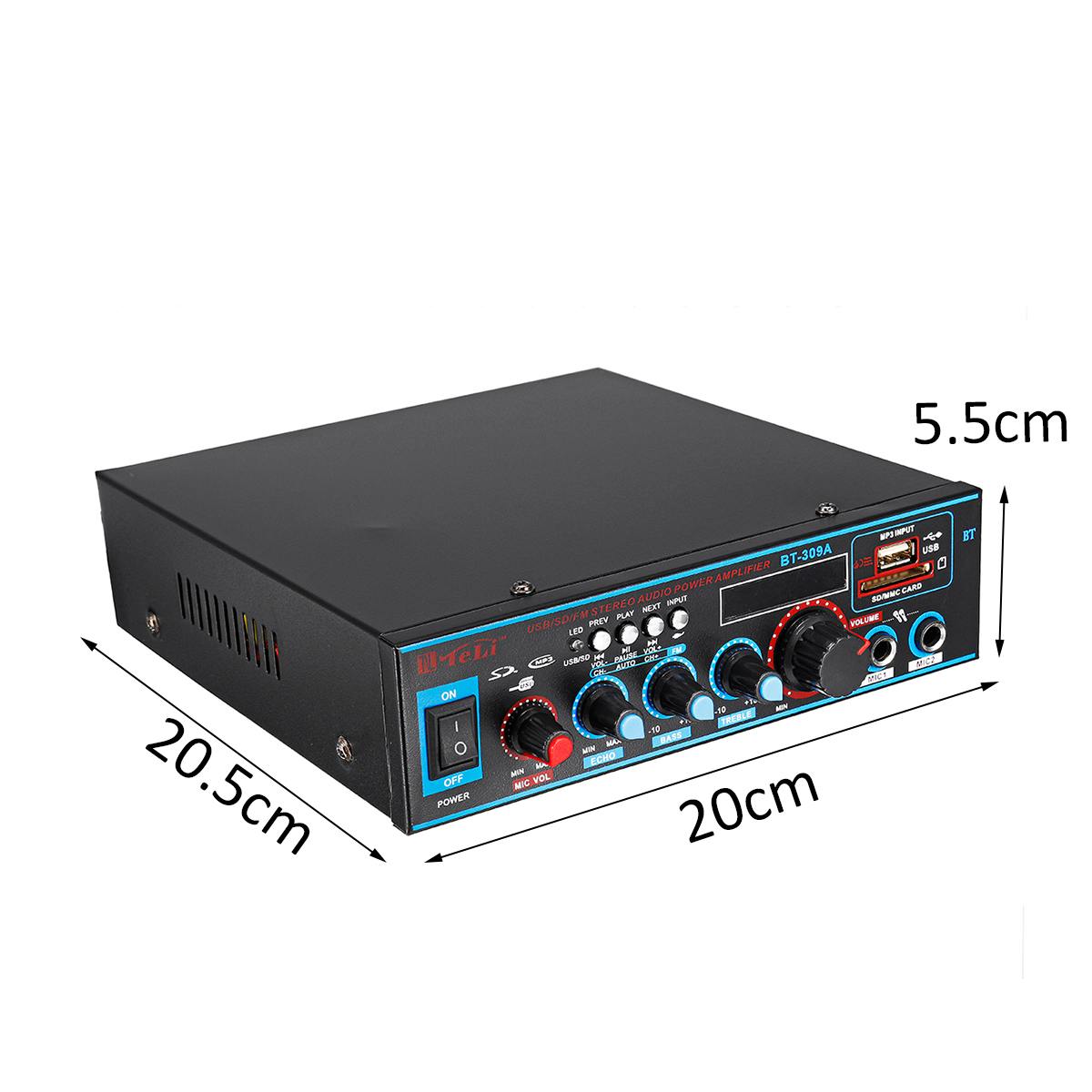 800W Audio Power Amplifier bluetooth HiFi Stereo Hi-Fi Amplifier FM Radio Home Theater Karaoke Amplifier with Remote Control