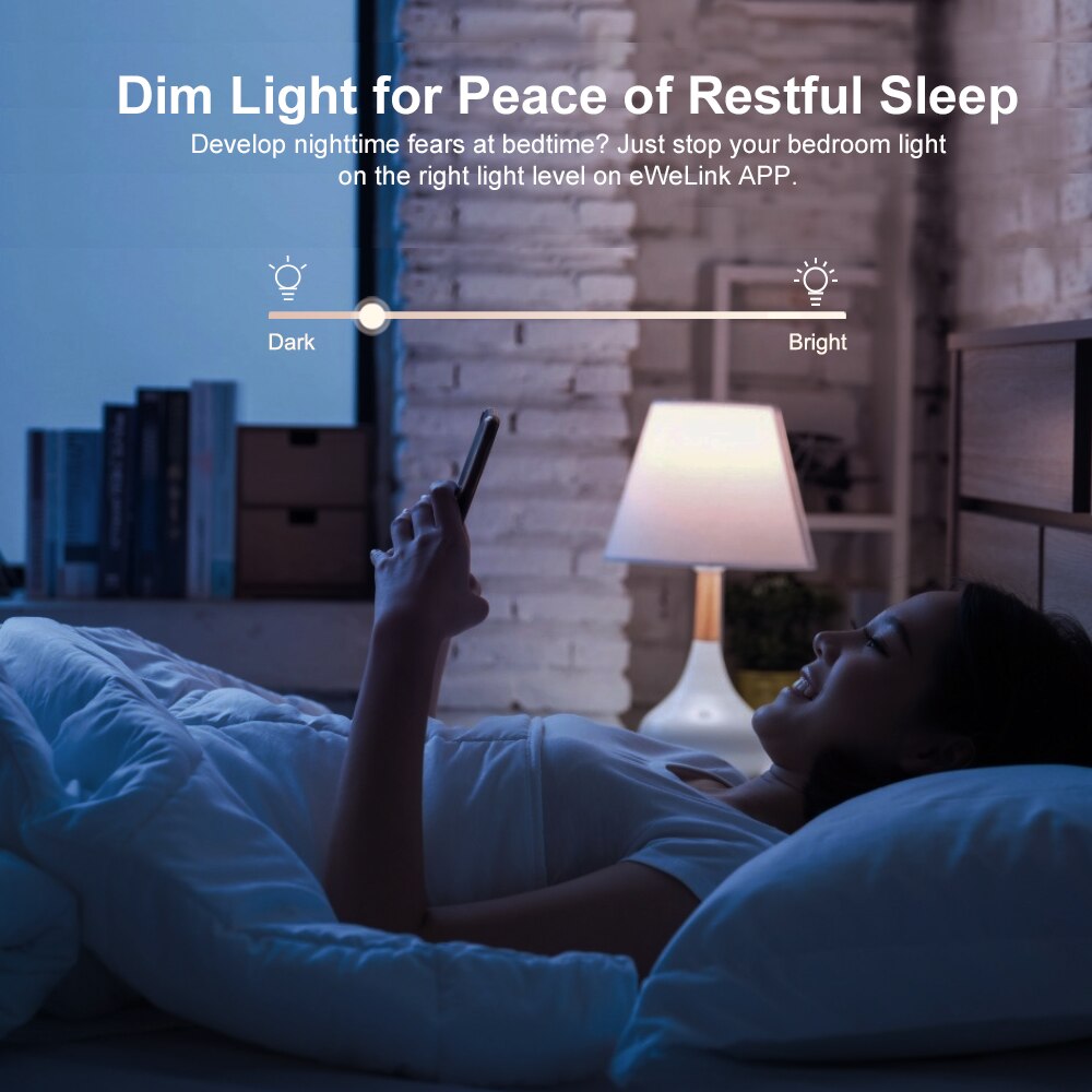 Itead sonoff  d1 smart lysdæmper switch wifi switch modul 433 mhz rf/app/stemme fjernbetjening juster lysets lysstyrke til smart hjem