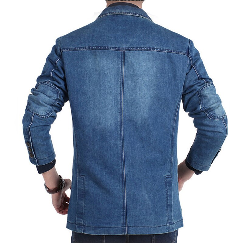 Casual herr kostymer jackor slim fit herrrockar kläder plus size m -4xl höst vinter jeans blazer herr bomull denim smart