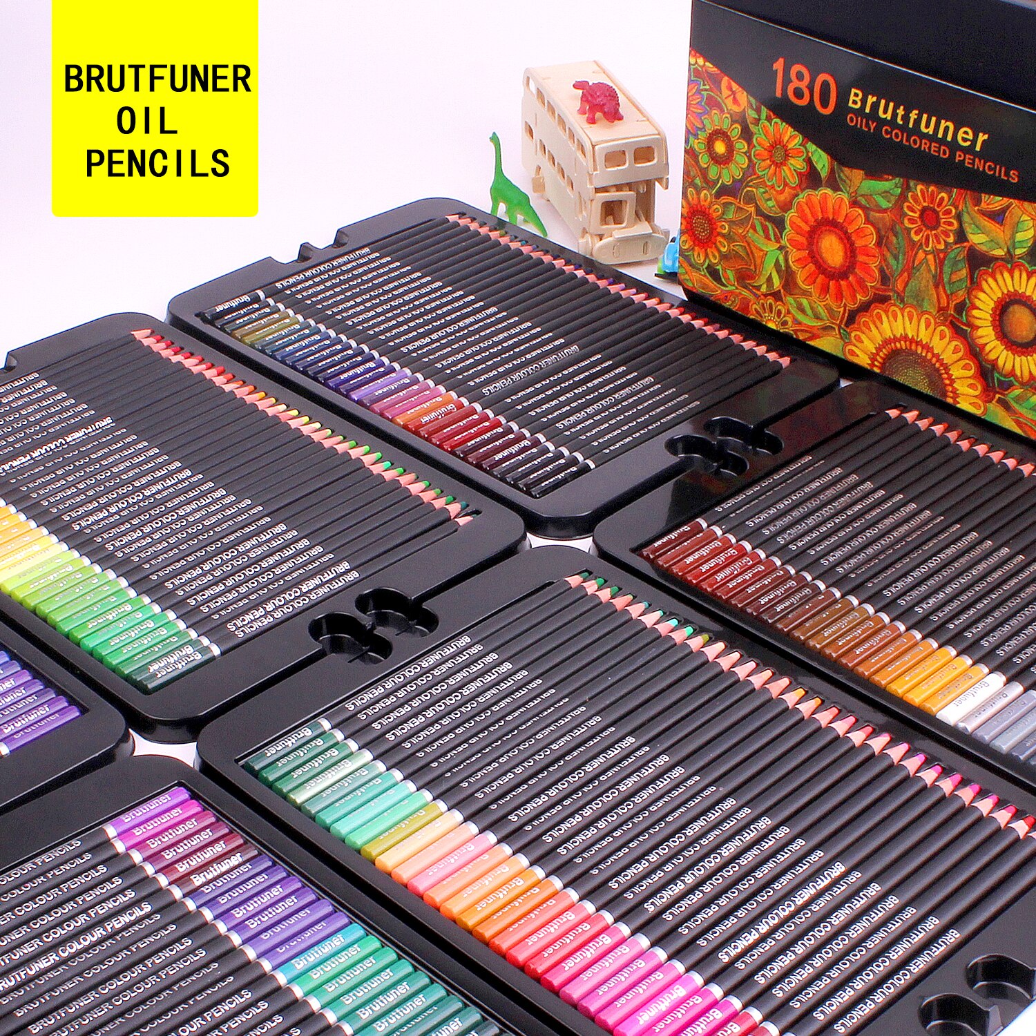 Brutfuner 120-180 Artist Colored Pencils Set for Adult Coloring Books, Soft Core, Numbered Art Drawing Pencils