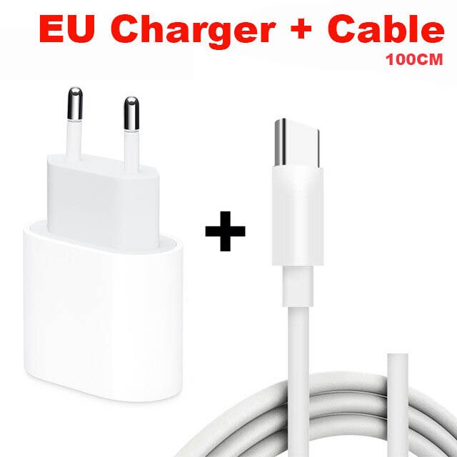 Chargeur Original 20W pour iPhone 12 Pro Max, Mini adaptateur d'alimentation USB type-c QC4.0, avec câble 2M 11 XS: EU Charger n Cable1M