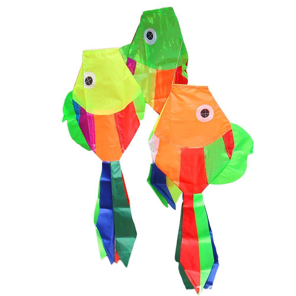 Kinderen regenboog vis vlieger nylon ripstop speelgoed vliegen strand buiten speelgoed vlieger tuin plezier windzak decoratie kinderlijn wasgoed  c6 c 5