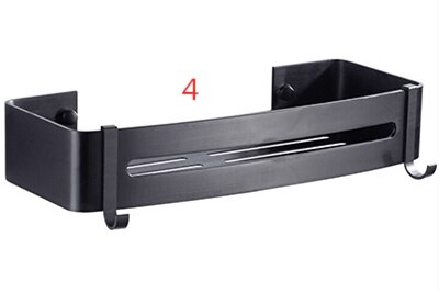 1pc Space Aluminum Bathroom Shelf Shower Shampoo Soap Cosmetic Shelves Black/Golden/Silver Bathroom Accessories Rack Holder: 4