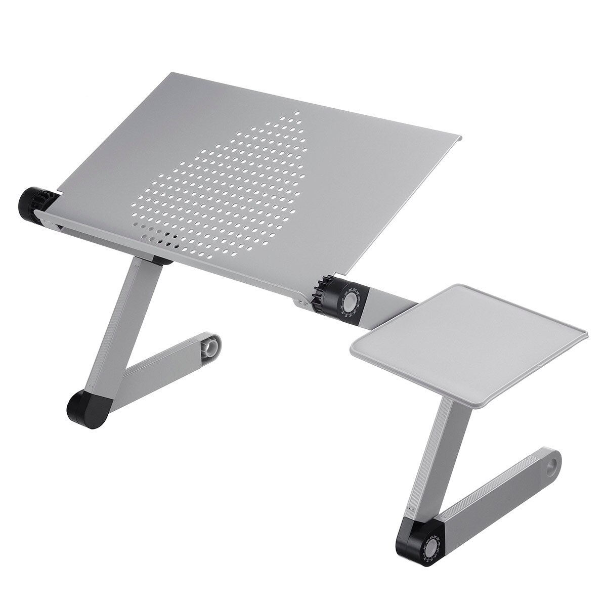 Portable Laptop Notebook Desk Aluminum Alloy Folding Computer Desk Laptop Stand For Bed Sofa Desk: No Fan