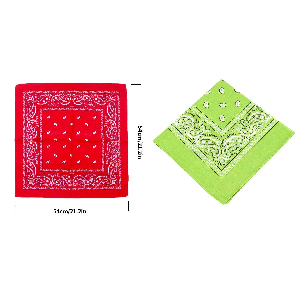 Hip Hop Cotton Bandana Square Scarf 54cm*54cm Black Red Paisley Headband Printed For Women/Men/Boys/Girls