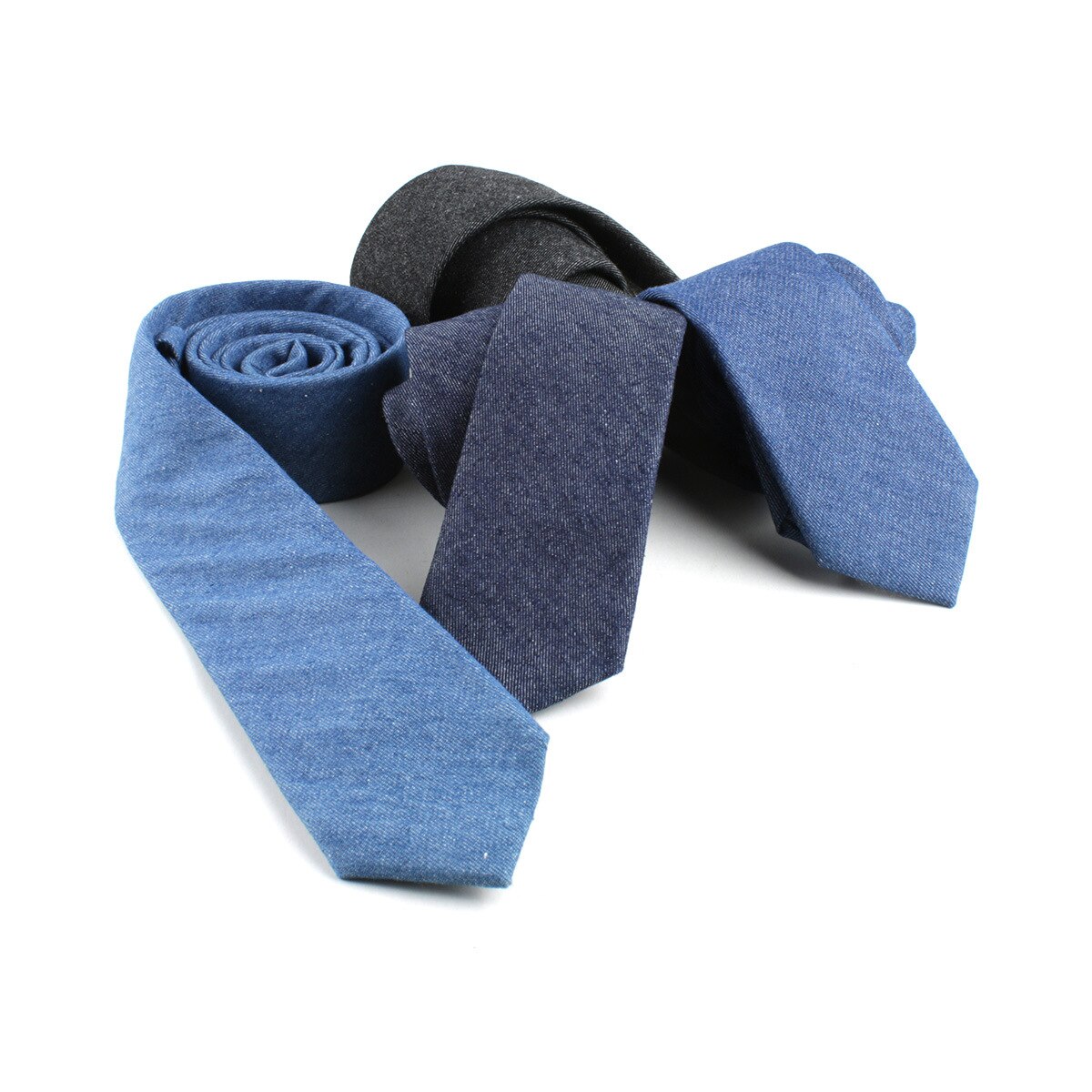 Jeans halsbånd til mænd 6cm skinny denim bomuldsbånd afslappet solid slips plaid smal gravata forretningstøj slips