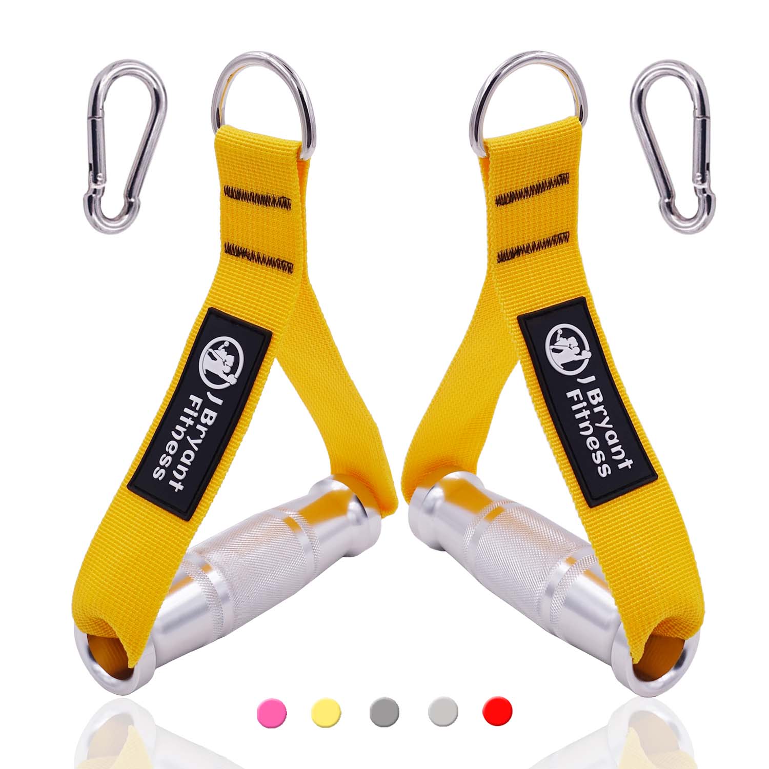 1 paio di impugnature per palestra in metallo resistente con gancio a D per fasce di resistenza per macchine a cavo tirare verso il basso attrezzature per il fitness a casa