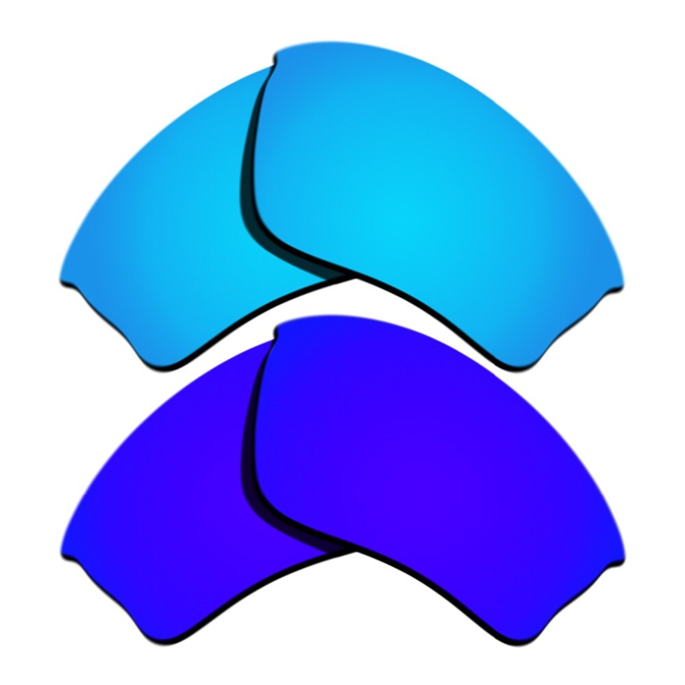 Ice Blue Mirrored &amp; Purple Mirrored Polarized Replacement Lenses for Half Jacket XLJ Frame 100% UVA &amp; UVB