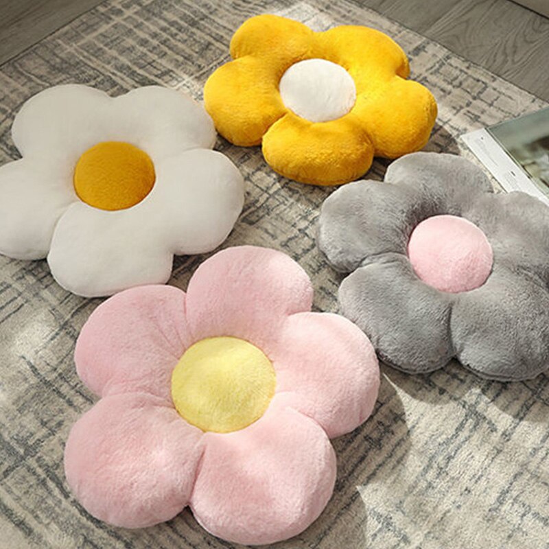 Cojín de flores para el suelo, decoración bonita para habitación, almohadas florales para lectura y descanso, cómodas para adolescentes y adolescentes, niños pequeños, TJ7236