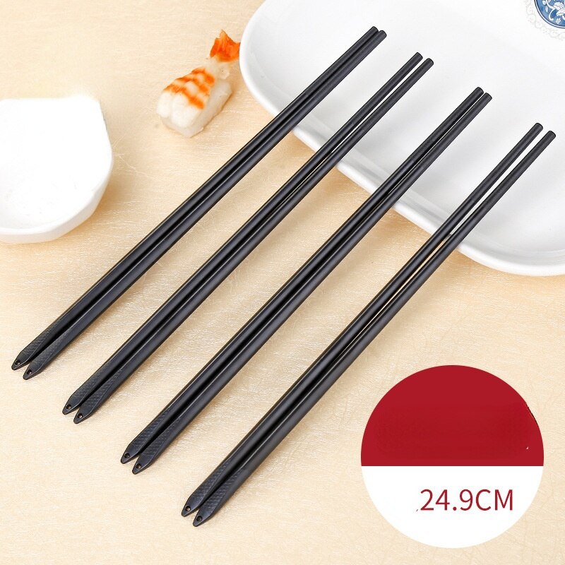 1 Paar Alloy Antislip Sushi Chop Sticks Set Chinese Stijl Servies Eetstokjes Thuis Keuken Servies Eetstokjes Palillos: 24.9cmB