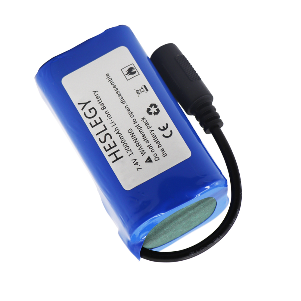 Hoge capaciteit Batterij 7.4V 12000mAh met USB Lader Voor T188 T888 -5 TH88 CF18 C18 RC Hoge Snelheid RC Voerboot Vissersboot