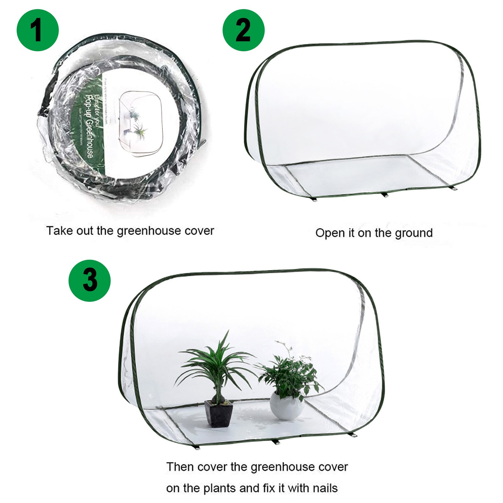 90x52x62cm Mini Pop-up Greenhouse Plant Overwintering Tent Winter Comprehensive Protection Greenhouse Foldable Growing Tents