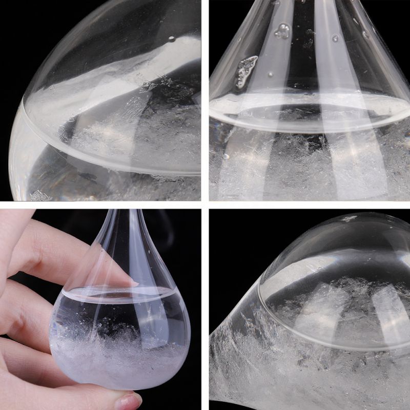 Transparente gota de cristal tormenta gota de agua pronóstico de la tormenta del tiempo Predictor Monitor Barómetro en botella hogar decoración de escritorio