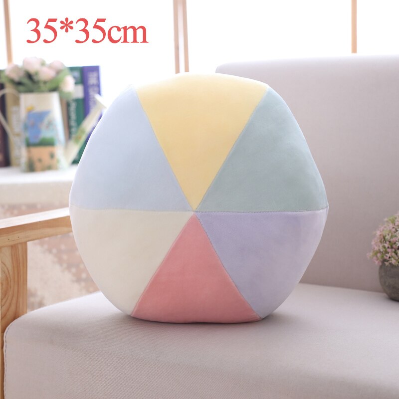 1 pc ins fargerik plysj lucky cloud raibow moon star puter dun bomull fylt dekor plysj pute pute for sofa stol: Ball gul