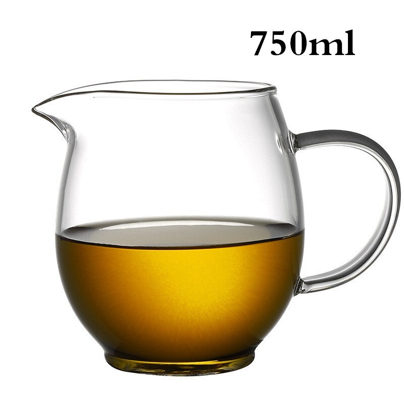 Super fortykket glas tekande borosilikat klart kinesisk tesæt tilbehør chahai kaffe mælkeskummende kop: 750ml intet filter
