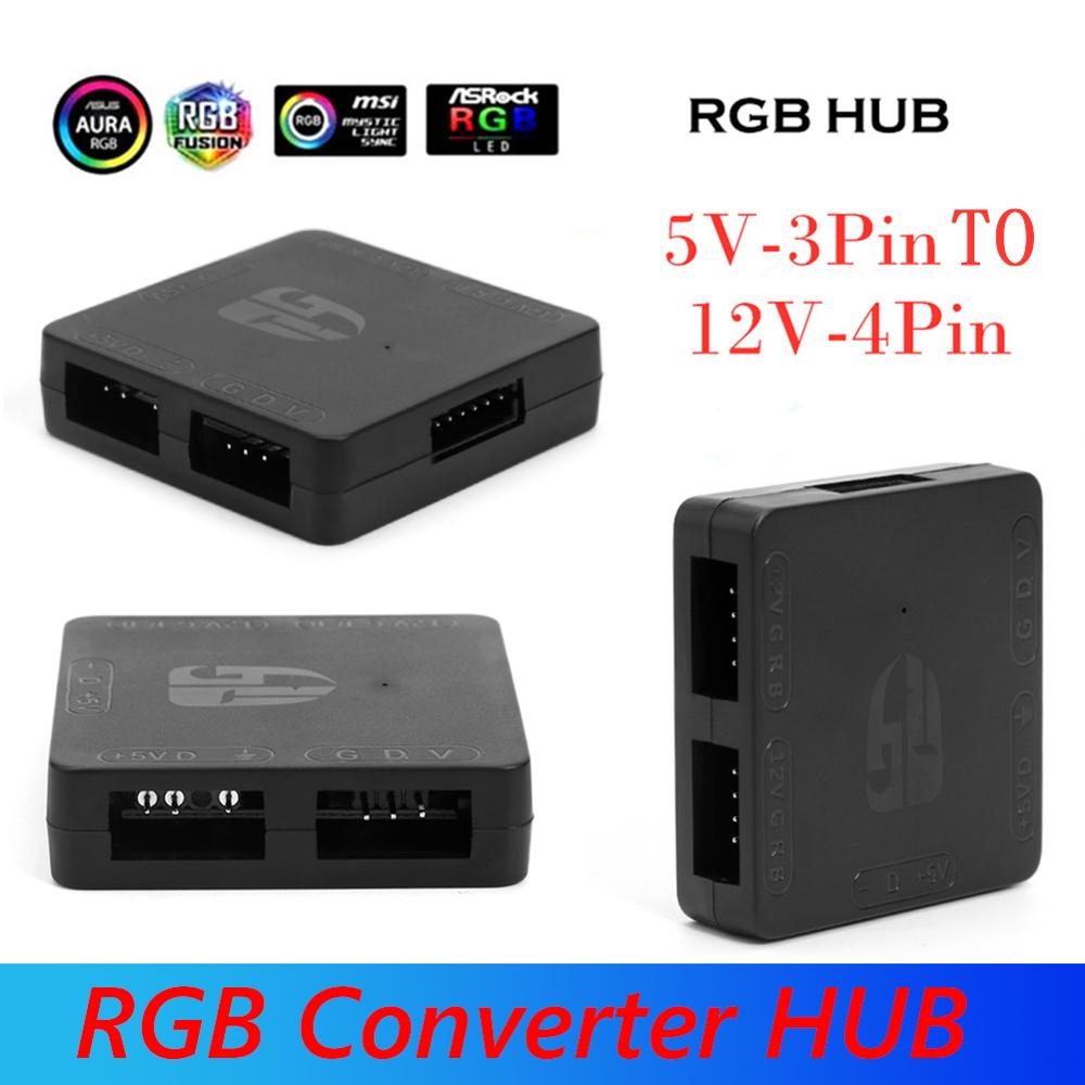 RGB Convertor 5V to 12V RGB Transfer Hub SATA interface Magnet installation For RGB 3PIN M/B ASUS Gigabyte and MSI