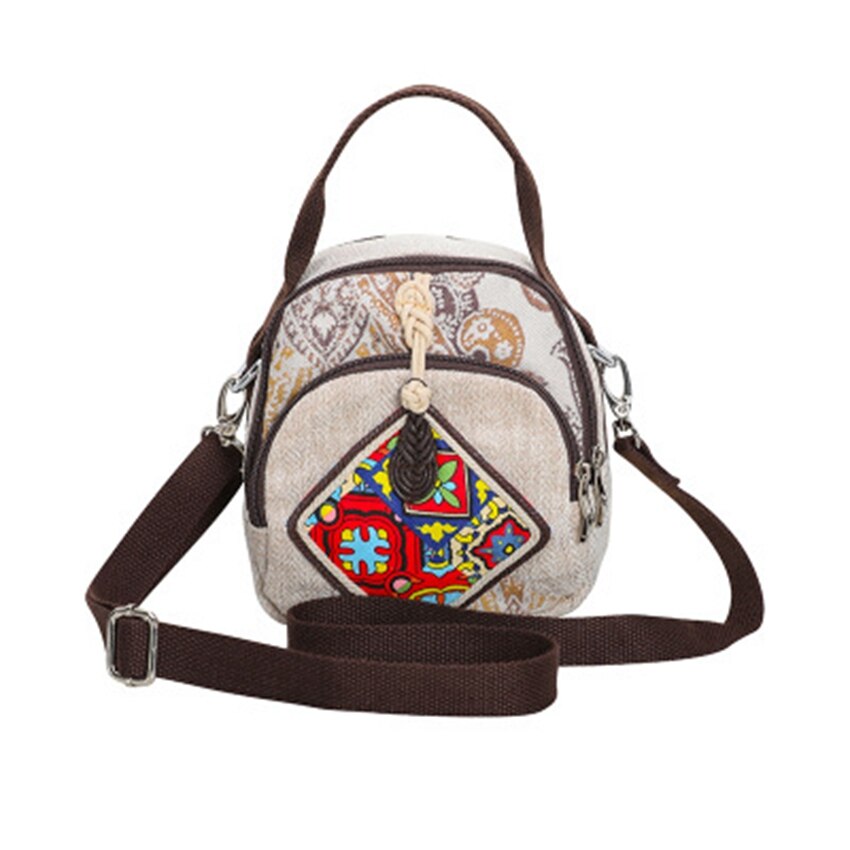 Britischen Wind Hand-gewebte ethnische Wind Mini schulter tasche praktische dauerhaft multi-schicht leichte kreuz-auf Beinen freizeit reisetasche