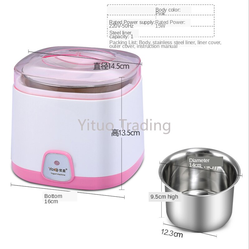 Y-SA11 Mini Joghurt Maschine Haushalt Voll Automatische Edelstahl Liner Teilt Tasse Echten