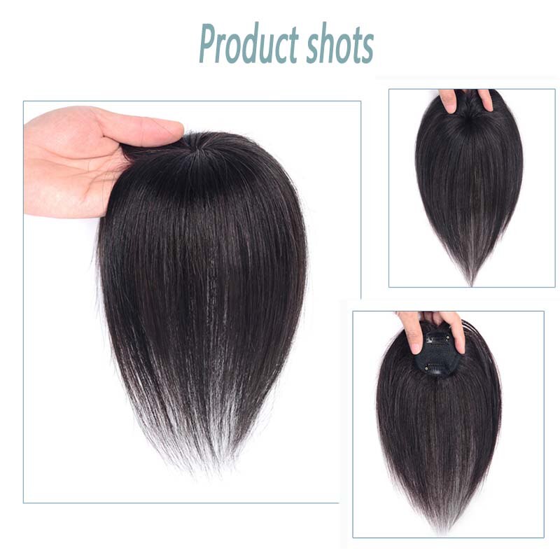 Extensión de cabello sintético para mujer, tupé de pelo corto con 2Clip en una pieza, con flequillo gratis, resistente al calor