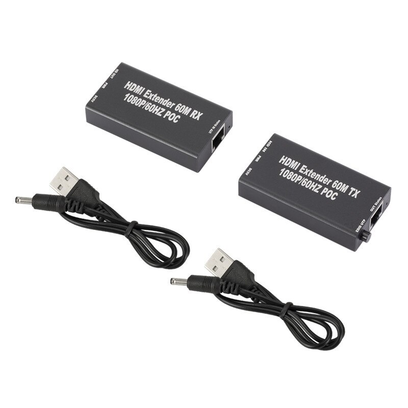 HDMI to RJ45 LAN Extender Repeater Single Cat5E/6 Plug Network Signal 1080P HD Extender Repeater Over Single: USB